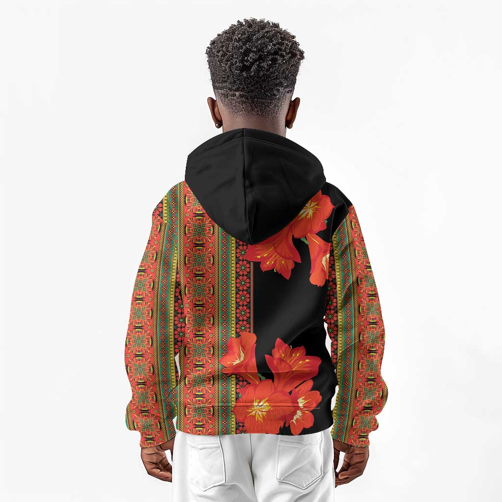 Afro Beauty Clivia Miniata Flowers Kid Hoodie