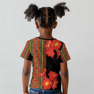 Afro Beauty Clivia Miniata Flowers Kid T shirt