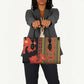 Africa Beauty Clivia Miniata Flowers Leather Bag