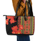 Afro Beauty Clivia Miniata Flowers Leather Tote Bag