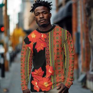 Afro Beauty Clivia Miniata Flowers Long Sleeve Shirt LT9