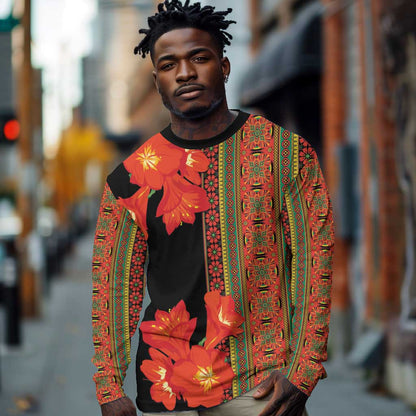 Afro Beauty Clivia Miniata Flowers Long Sleeve Shirt LT9