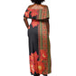 Afro Beauty Clivia Miniata Flowers Off Shoulder Maxi Dress