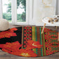 Afro Beauty Clivia Miniata Flowers Round Carpet