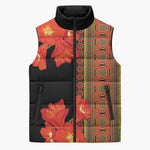 Africa Beauty Clivia Miniata Flowers Sleeveless Puffer Jacket