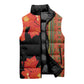 Africa Beauty Clivia Miniata Flowers Sleeveless Puffer Jacket