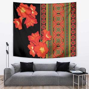 Afro Beauty Clivia Miniata Flowers Tapestry