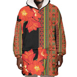Afro Beauty Clivia Miniata Flowers Wearable Blanket Hoodie