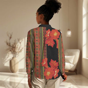 Afro Beauty Clivia Miniata Flowers Women Casual Shirt LT9