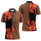 Africa Beauty Clivia Miniata Flowers Zipper Polo Shirt