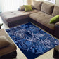 Afro Floral mix Maasai Shuka Area Rug Blue Moitf