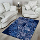 Afro Floral mix Maasai Shuka Area Rug Blue Moitf