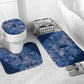 Africa Floral mix Maasai Shuka Bathroom Set Blue Moitf
