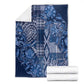 Afro Floral mix Maasai Shuka Blanket Blue Moitf