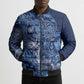 Africa Floral mix Maasai Shuka Bomber Puffer Jacket Blue Moitf