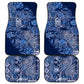 Afro Floral mix Maasai Shuka Car Mats Blue Moitf