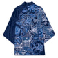 Africa Floral mix Maasai Shuka Kimono Blue Moitf