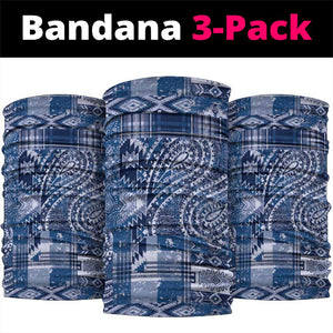 Afro Floral mix Maasai Shuka Neck Gaiter Blue Moitf - African Pride