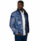 Africa Floral mix Maasai Shuka Padded Jacket Blue Moitf