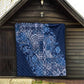 Afro Floral mix Maasai Shuka Quilt Blue Moitf