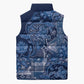 Africa Floral mix Maasai Shuka Sleeveless Puffer Jacket Blue Moitf