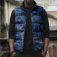 Africa Floral mix Maasai Shuka Sleeveless Puffer Jacket Blue Moitf