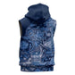 Afro Floral mix Maasai Shuka Sleeveless Zip Hoodie Blue Moitf - African Pride