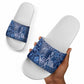 Africa Floral mix Maasai Shuka Slide Sandals Blue Moitf