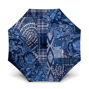 Africa Floral mix Maasai Shuka Umbrella Blue Moitf