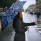 Africa Floral mix Maasai Shuka Umbrella Blue Moitf