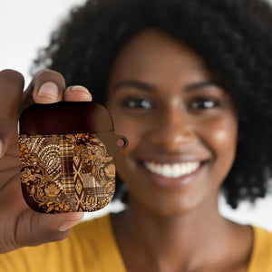 Africa Floral mix Maasai Shuka AirPods Case Gold Moitf