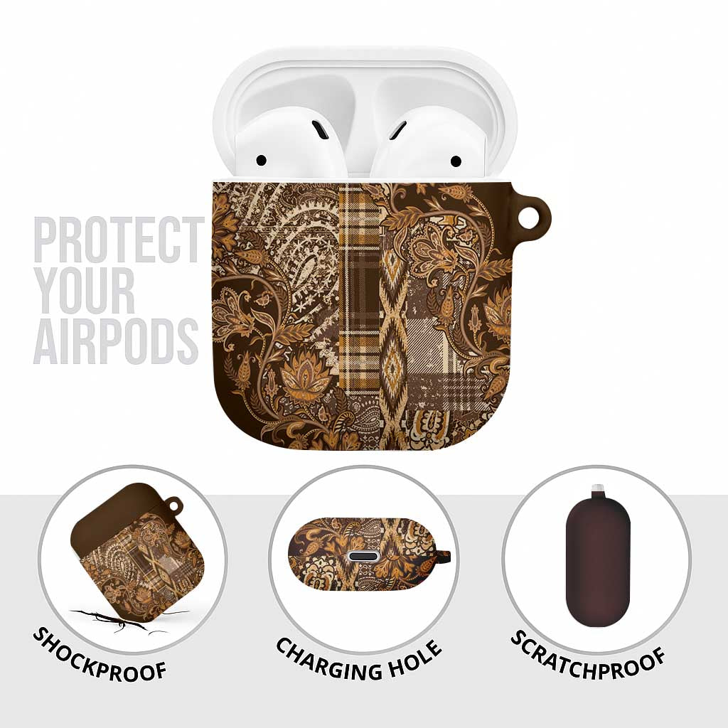 Africa Floral mix Maasai Shuka AirPods Case Gold Moitf