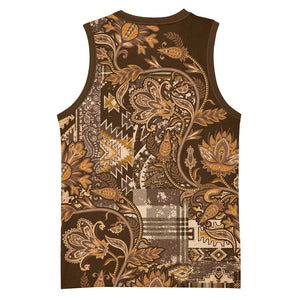 Afro Floral mix Maasai Shuka Basketball Jersey Gold Moitf - African Pride
