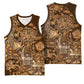 Afro Floral mix Maasai Shuka Basketball Jersey Gold Moitf - African Pride