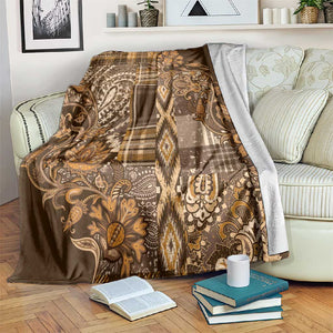 Afro Floral mix Maasai Shuka Blanket Gold Moitf