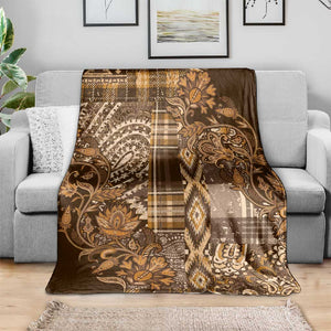 Afro Floral mix Maasai Shuka Blanket Gold Moitf