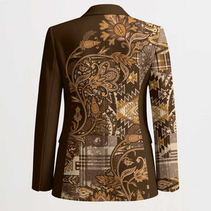 Africa Floral mix Maasai Shuka Blazer Gold Moitf