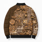 Africa Floral mix Maasai Shuka Bomber Puffer Jacket Gold Moitf