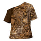 Africa Floral mix Maasai Shuka Cross Shoulder Shirt Gold Moitf