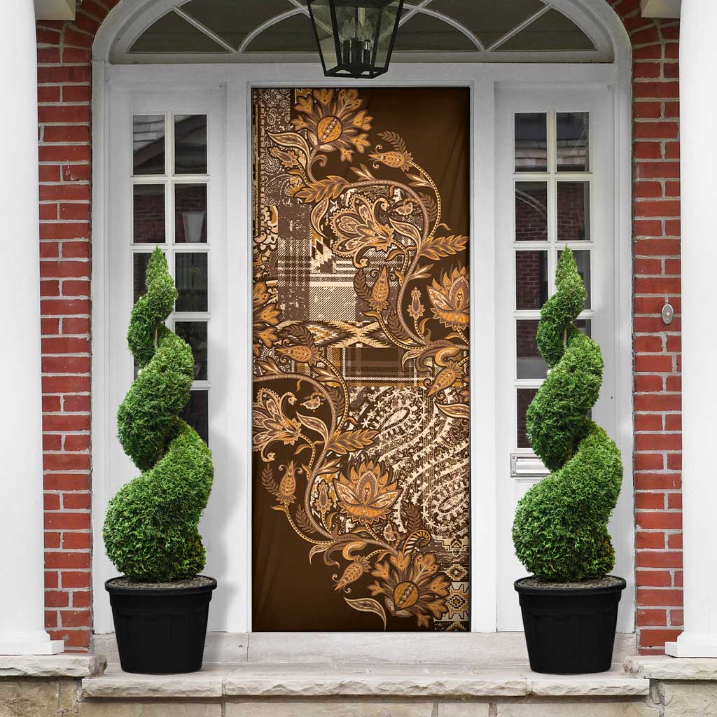 Africa Floral mix Maasai Shuka Door Cover Gold Moitf