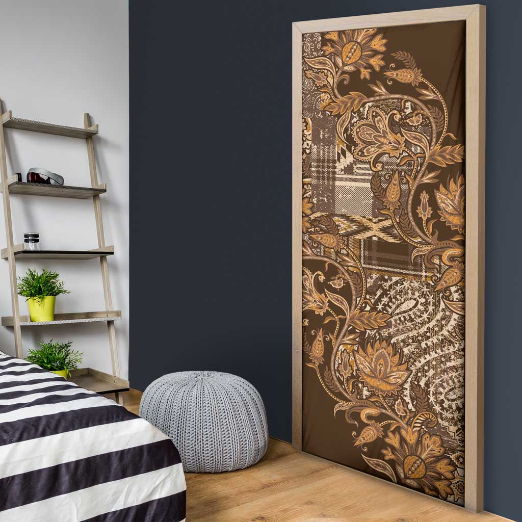 Africa Floral mix Maasai Shuka Door Cover Gold Moitf
