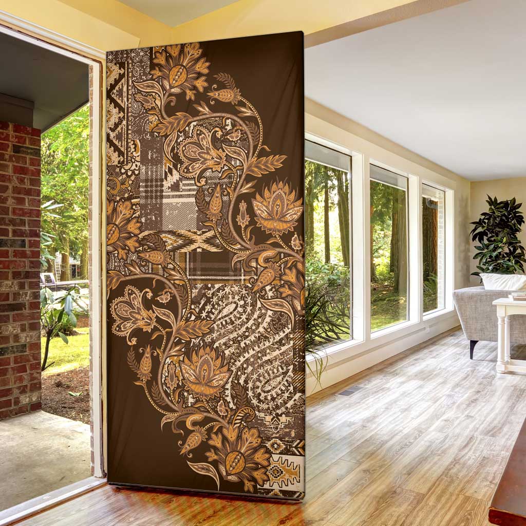 Africa Floral mix Maasai Shuka Door Cover Gold Moitf