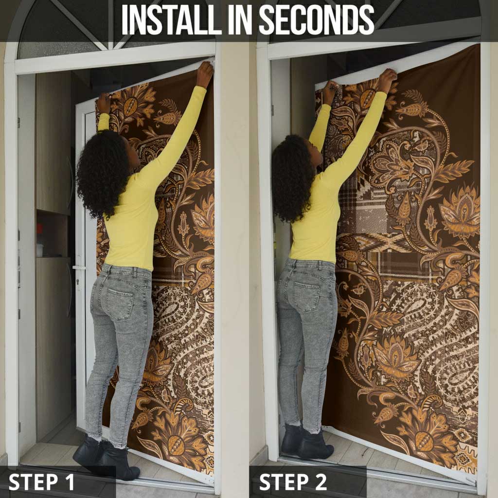 Africa Floral mix Maasai Shuka Door Cover Gold Moitf