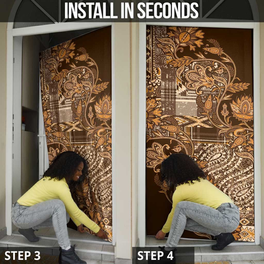 Africa Floral mix Maasai Shuka Door Cover Gold Moitf