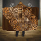 Afro Floral mix Maasai Shuka Hooded Blanket Gold Moitf