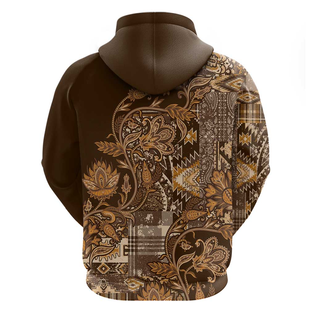 Afro Floral mix Maasai Shuka Hoodie Gold Moitf