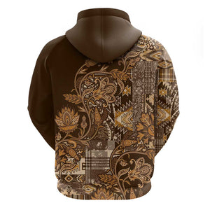 Afro Floral mix Maasai Shuka Hoodie Gold Moitf