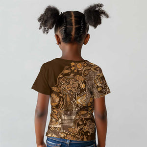 Afro Floral mix Maasai Shuka Kid T shirt Gold Moitf