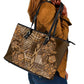 Afro Floral mix Maasai Shuka Leather Tote Bag Gold Moitf