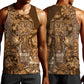Afro Floral mix Maasai Shuka Men Tank Top Gold Moitf